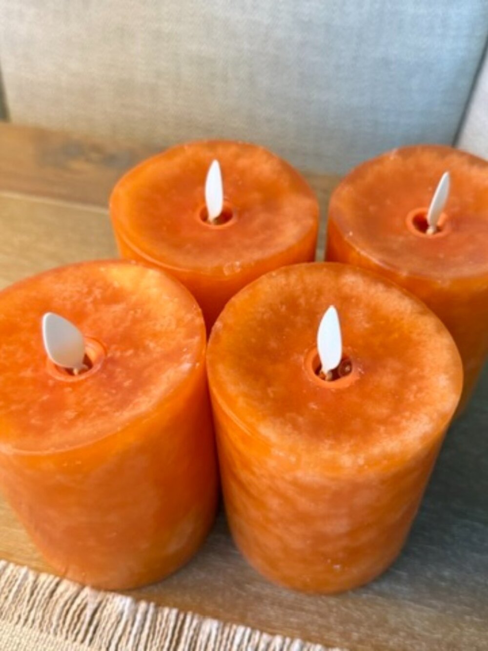 LUMINARA FLAMELESS LED ORANGE PILLAR CANDLES
